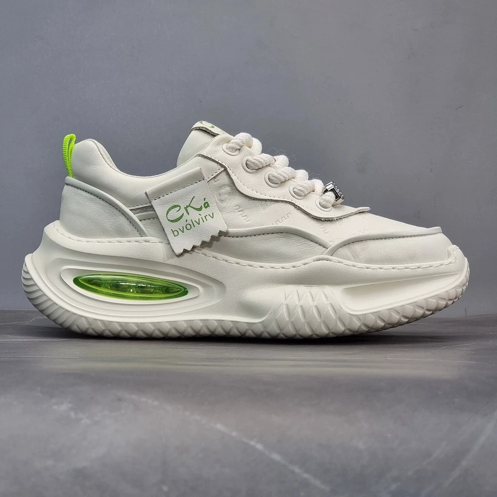 真皮男鞋头层牛皮夏季运动鞋休闲百搭老爹鞋爆款发泡超轻气垫鞋