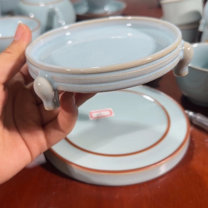 大瑕天青三足杯垫