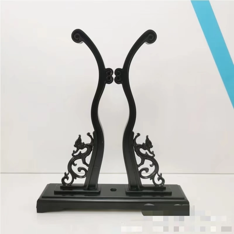 黑色团扇扇架（升级款需要用力安装）配套结实耐用 苏绣扇架树脂款