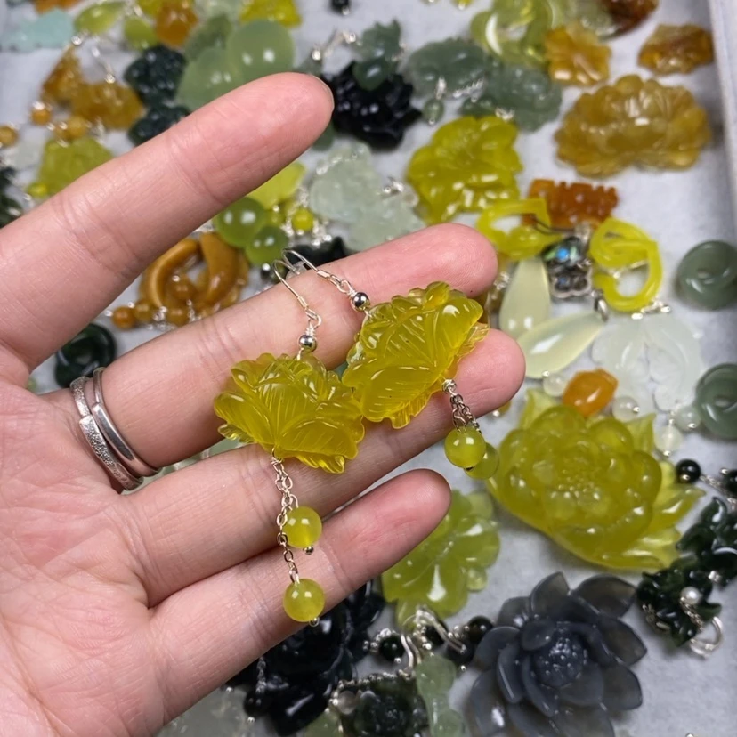 【闪购商品】未镶嵌蛇纹石玉挂件耳饰耳环项链