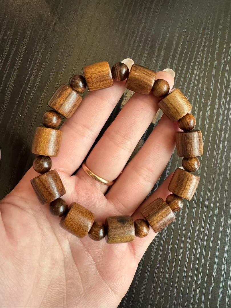 M64正宗花梨桶珠手串12mm带隔珠文玩文艺念珠H0001