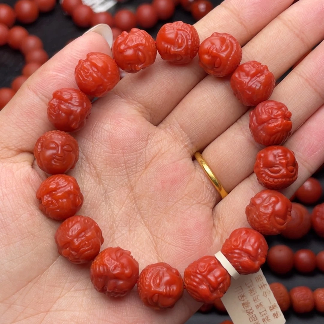 南红玛瑙未镶嵌手串Y13mm收藏满红满肉锦红佛魔一念手串