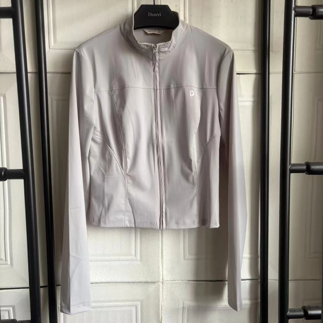 朵以2024秋季新款透气轻薄修身立领拉链运动防晒外套女39BQ438006