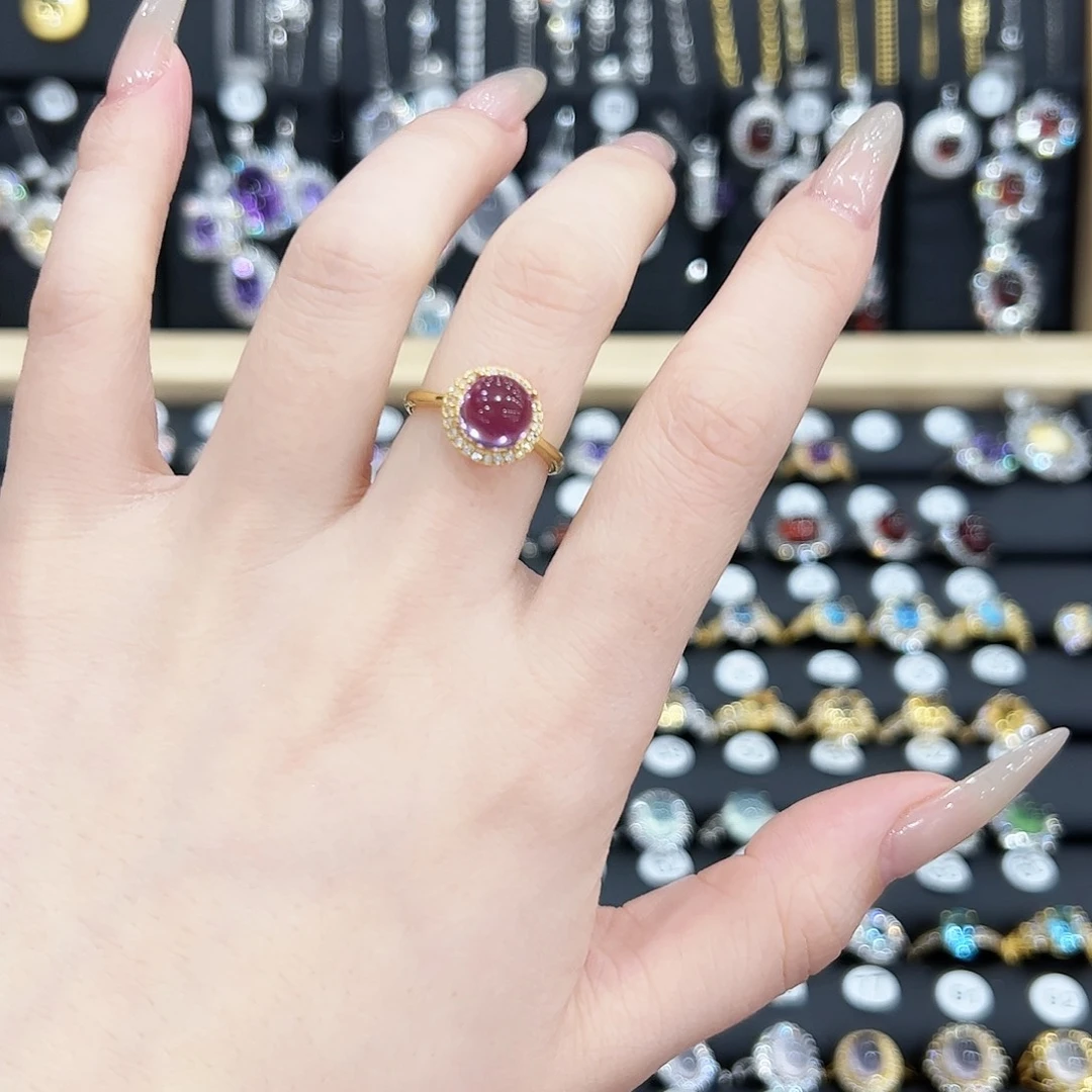 紫晶戒指银S925镶嵌戒指