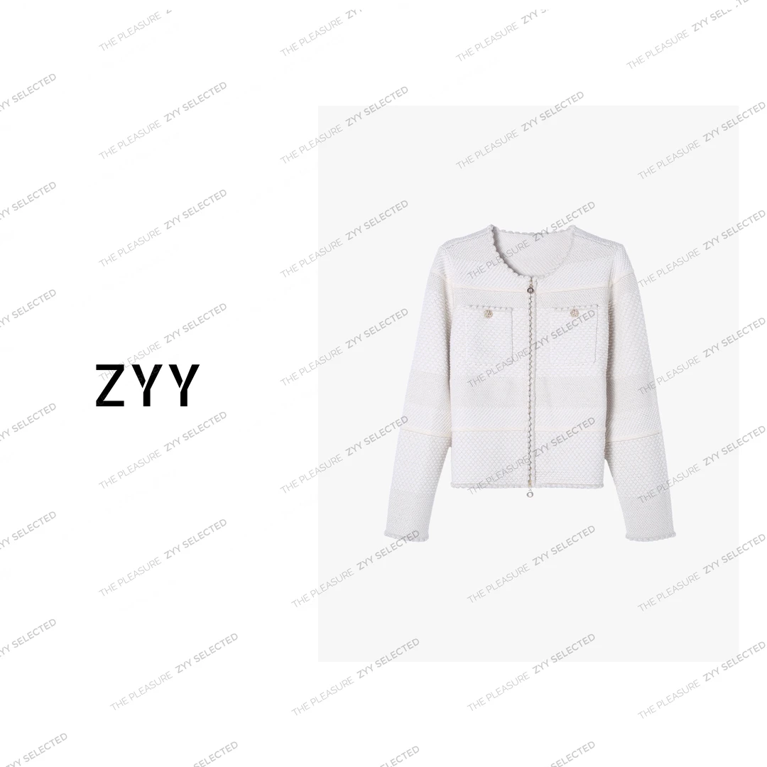 ZYY【针云柔梦境】2025/S新品羊毛混纺小香风毛针织衫X25DMZZS04604
