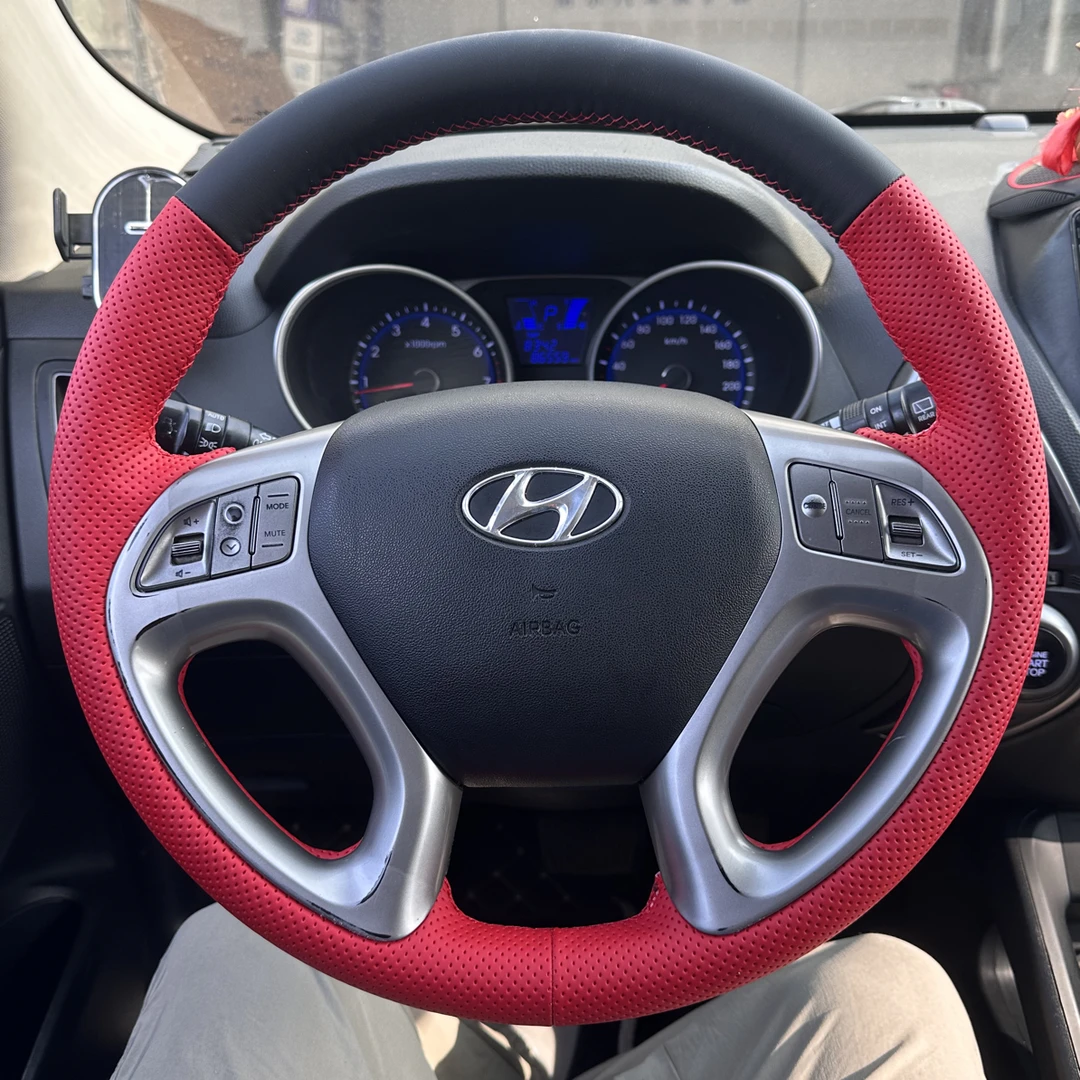 适用于现代ix35专车专用手缝全包把套抗菌纳帕皮方向盘套