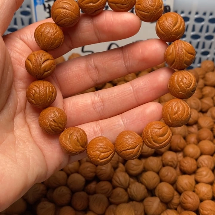 桃核手串9**i15mm野生红锦鲤手串