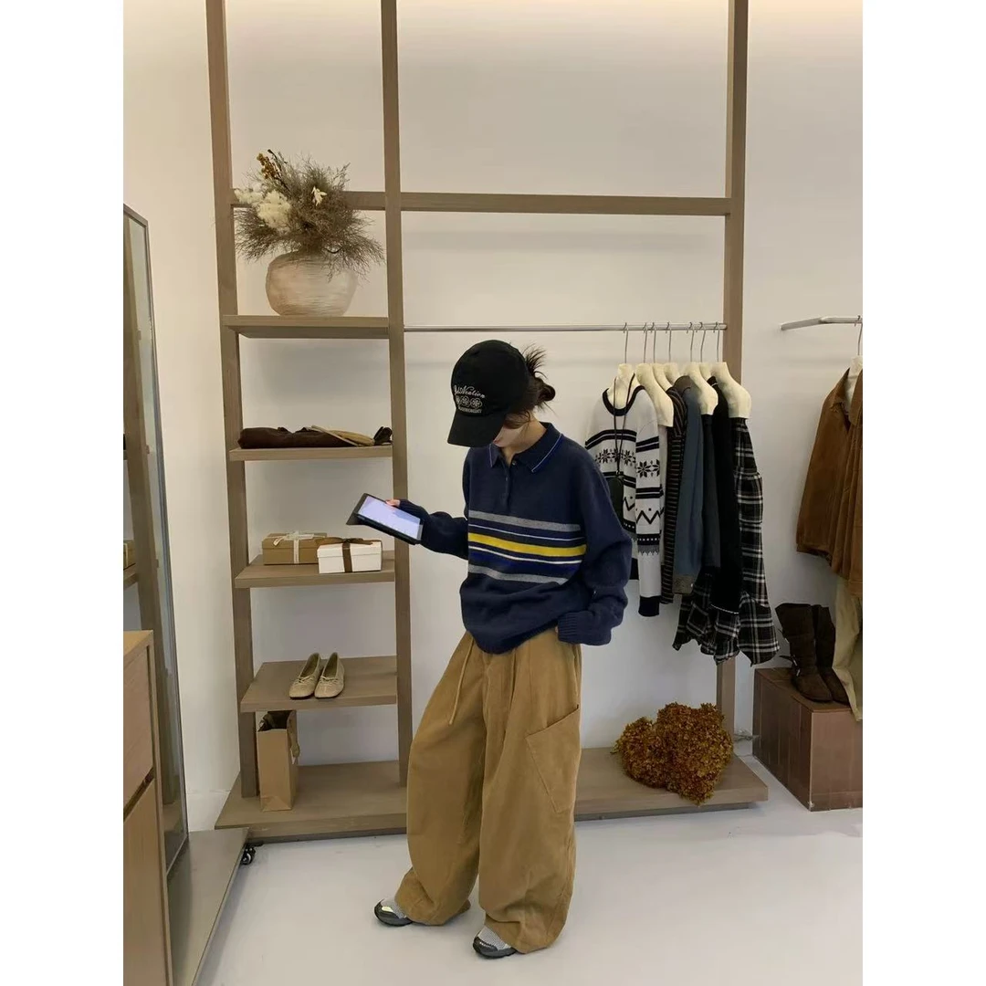 0388·灯芯绒裤 K# 东大门绑带百搭灯芯绒休闲裤·