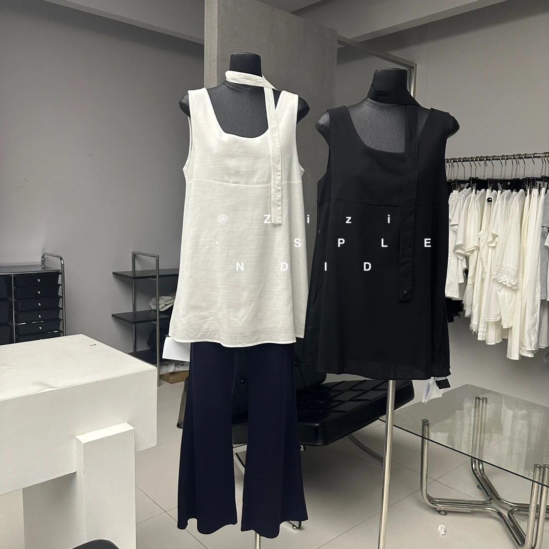 ZiZi 福秒（9Zi1723#)前后两穿 宽松显瘦中长款背心（配飘带） 9-68