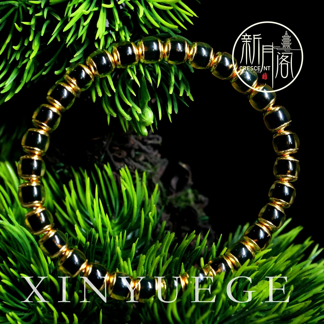 蓝珀手串单圈天然净水s925