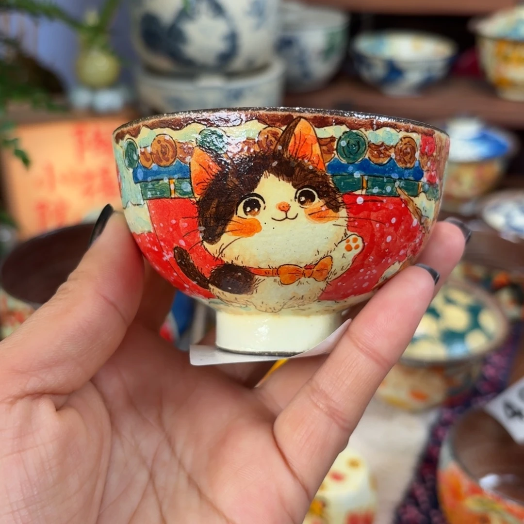 瓷迷糊老师新品微瑕猫咪杯418