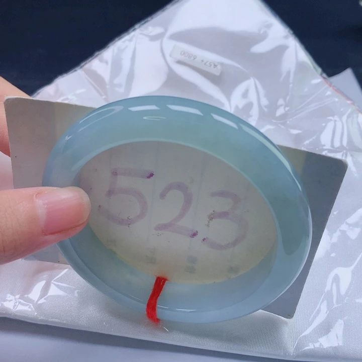翡翠未镶嵌手镯圈口5758