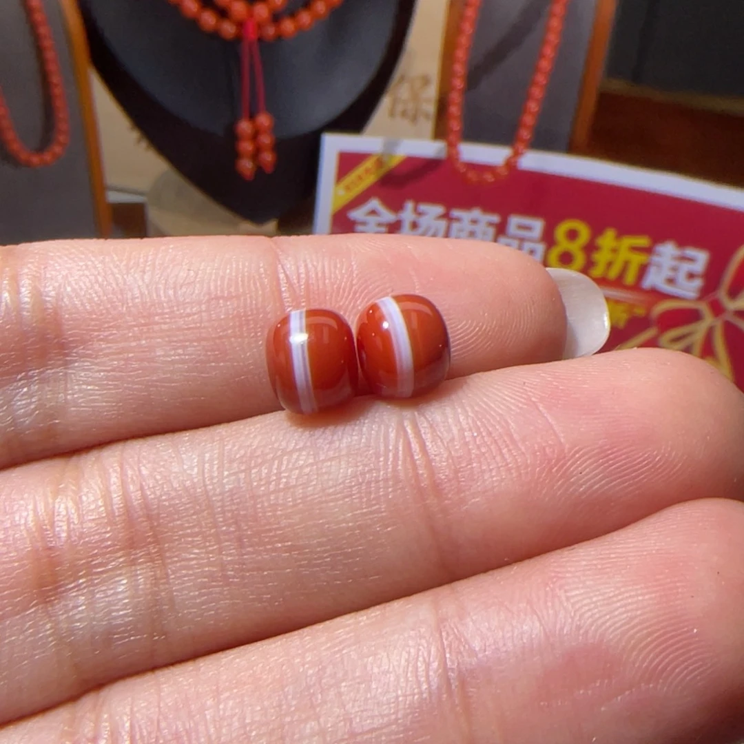 玛瑙/玉髓一线药师8.5x7mm，不退换未镶嵌幸*