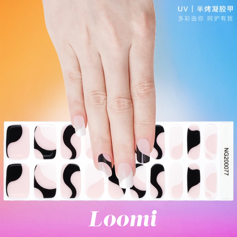 【Loomi黑白律动】黑白个性精致UV凝胶甲贴穿戴软甲光疗软甲
