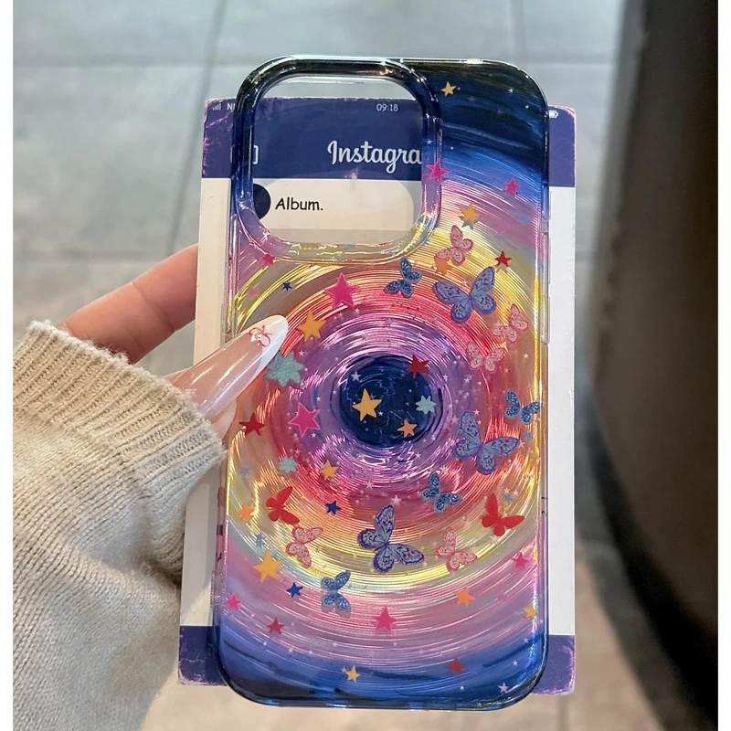 BANCAins漩涡梦幻星空蝴蝶适用苹果16/15手机壳华为vivo小米oppo