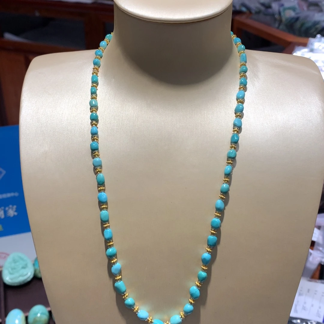 绿松石锁骨链银S925镶嵌