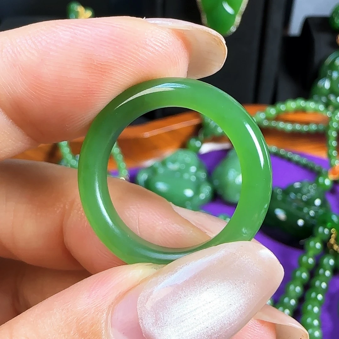 和田玉（碧玉）戒指未镶嵌圈口17-18