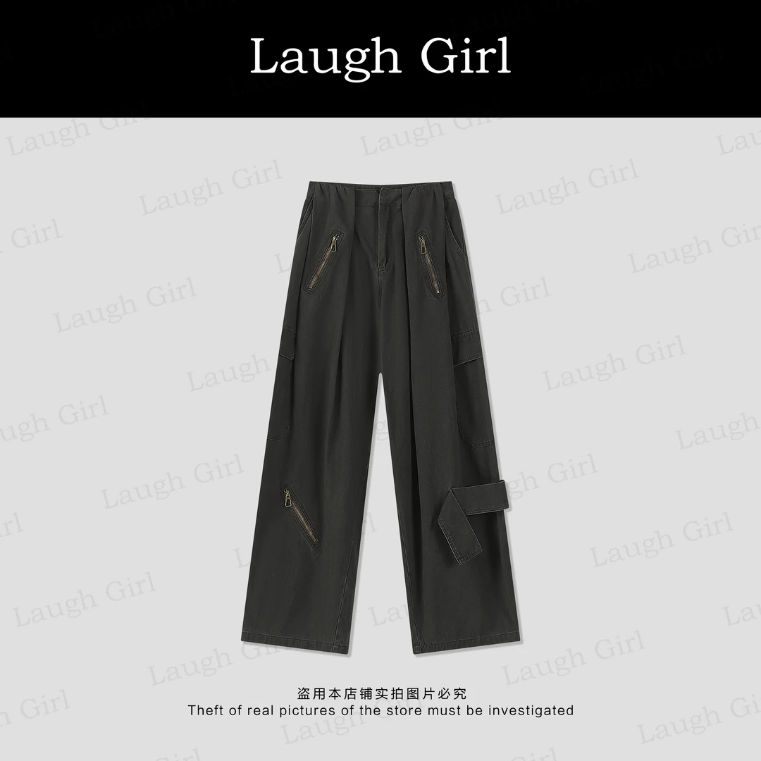 楚楚君 Laugh girl【拽拽裤】酷飒风女装高级感工装休闲裤KL53279J