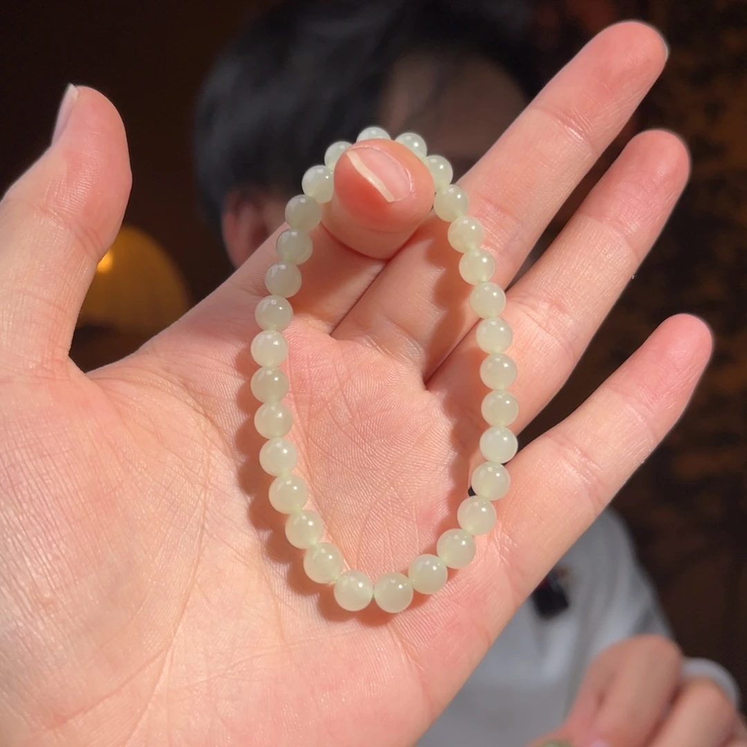 手串未镶嵌和田玉高冰晴水6mm75