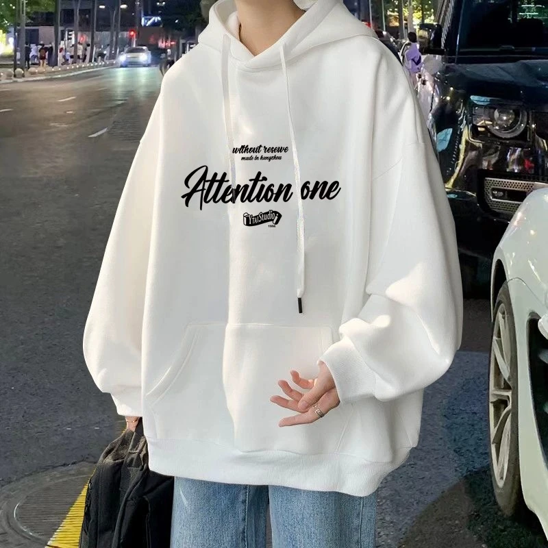 美式重磅秋冬款连帽卫衣男冬季加绒加厚潮牌美式流行宽松学生上衣