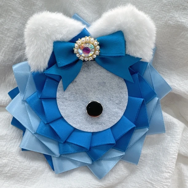 毛绒猫耳吧唧托古风q版原创手作谷美痛包diy材料徽章托