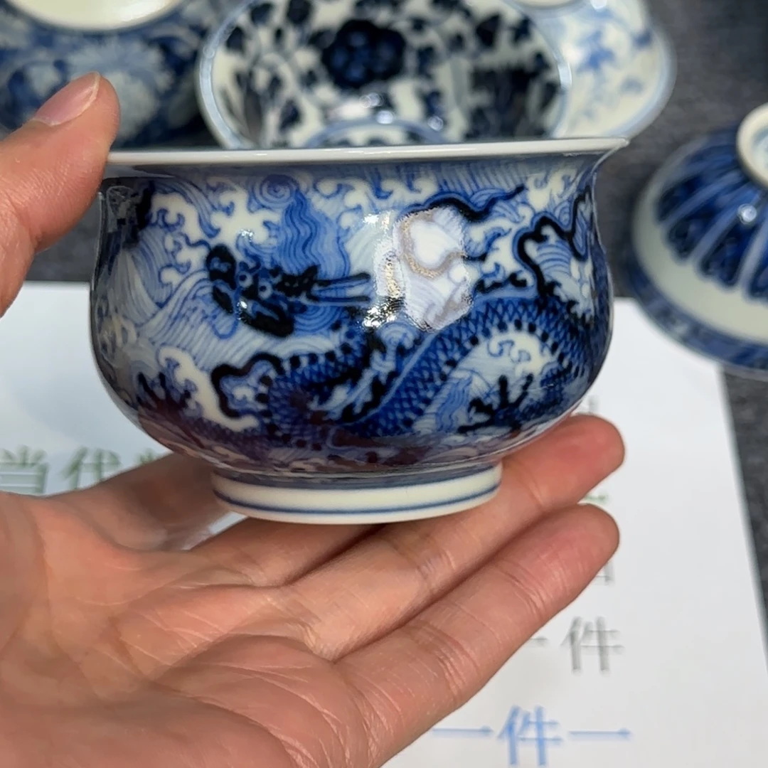 瓷杯子当代仿古精品全手工