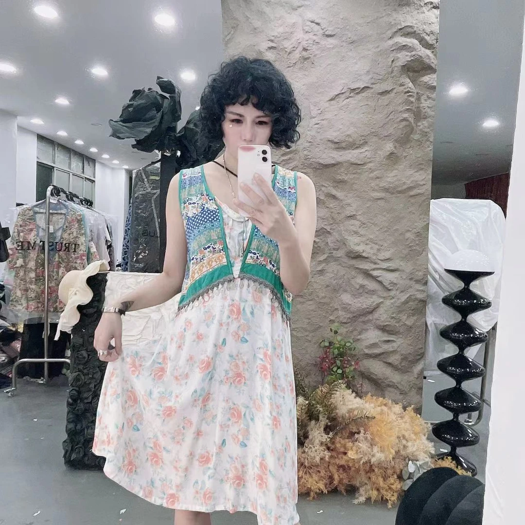 【杏花春雨】梵高艺术夏款田园风休闲百搭碎花裙