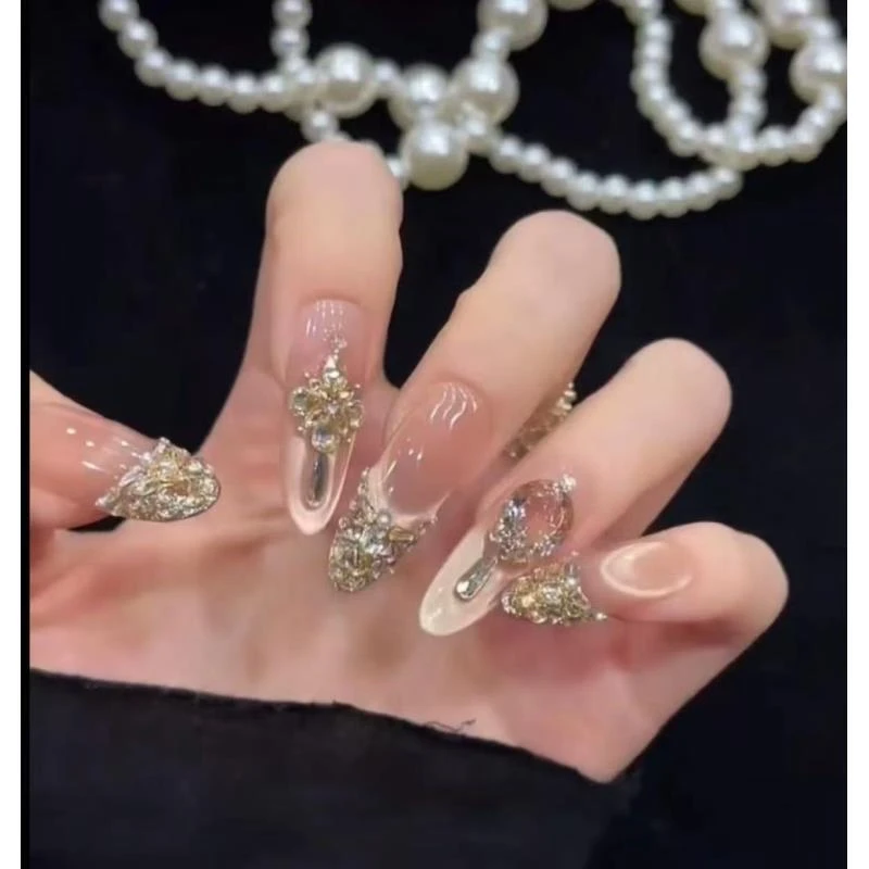 【天使之泪】纯手工冰透甜美猫眼美甲贴片圣诞氛围感显白穿戴甲