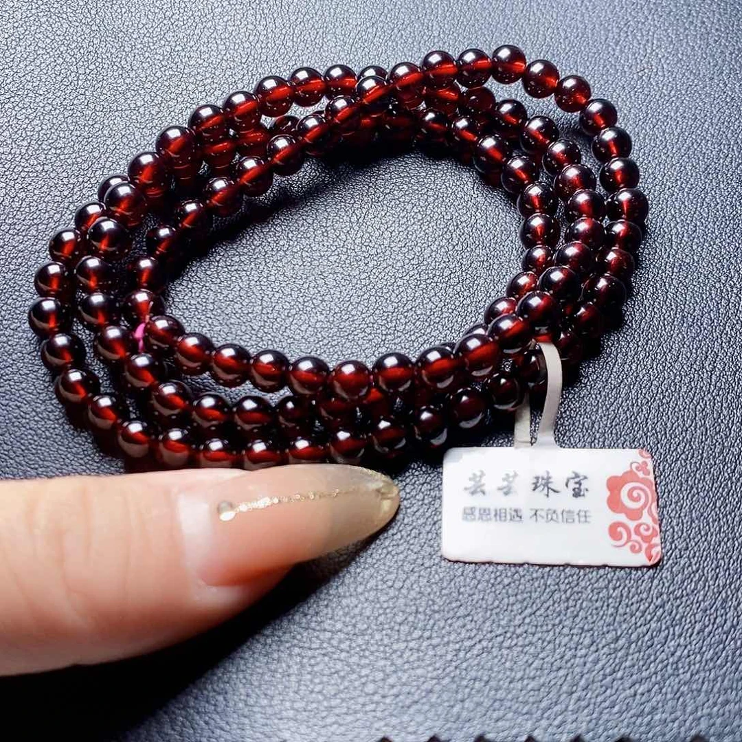 石榴石手链未镶嵌5. 0 3圈9a