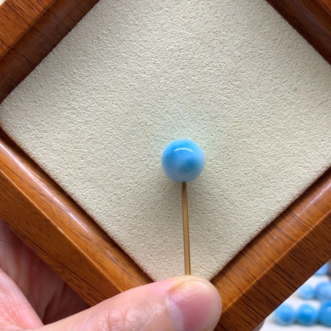 针钠钙石（海纹石）未镶嵌珠宝半成品11mm微瑕处理不退换