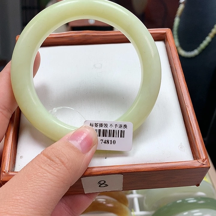 和田玉手镯未镶嵌57