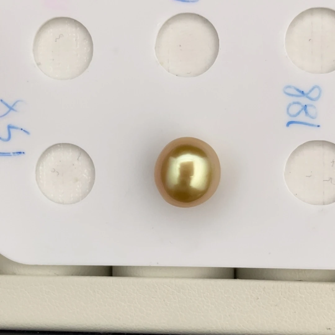 未镶嵌海水珍珠裸珠打孔后不退不换金珠10-11