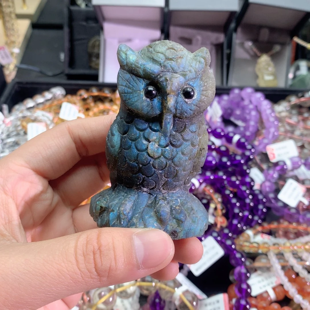 水晶手串未镶嵌拉长石猫头鹰