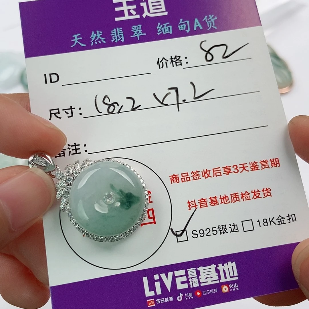 翡翠银S925镶嵌颈饰翡翠