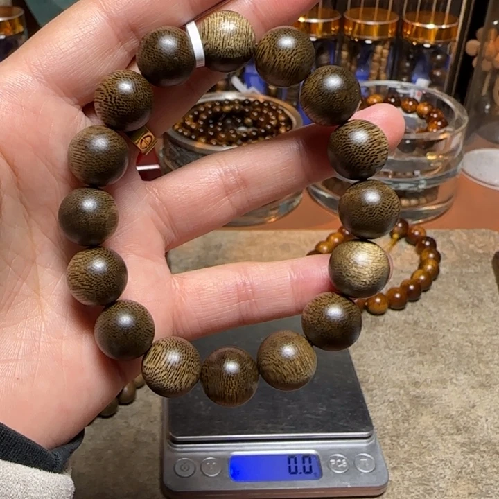 沉香手串达拉干金丝留疤白奇14mm