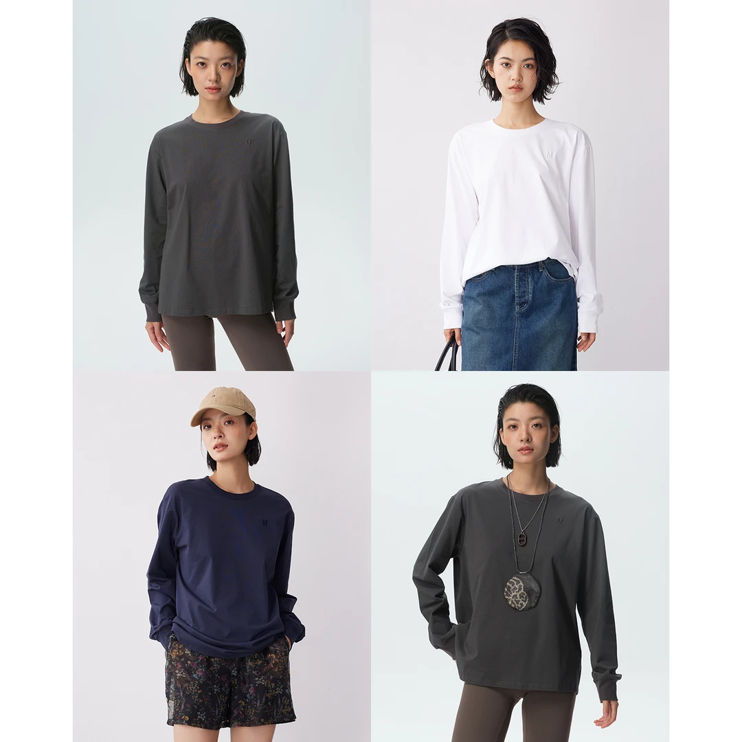 DE Mincollection防晒T/索罗娜凉感防晒胸口小标纯色长袖T恤55075