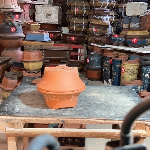 紫砂花盆四角碗盆两只