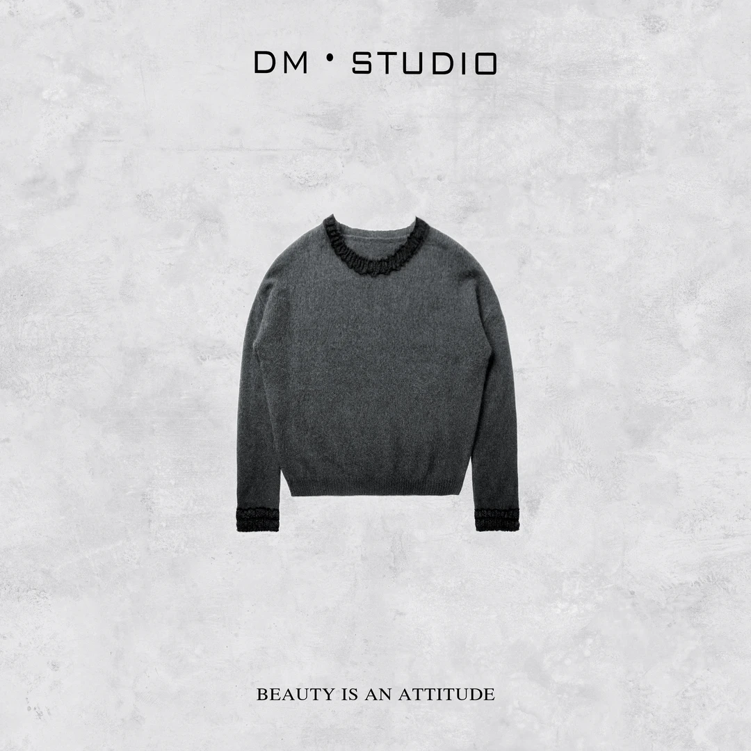 -DM•STUDIO/极简百搭高级气质绵羊毛混纺针织衫毛衣（LK-7266）