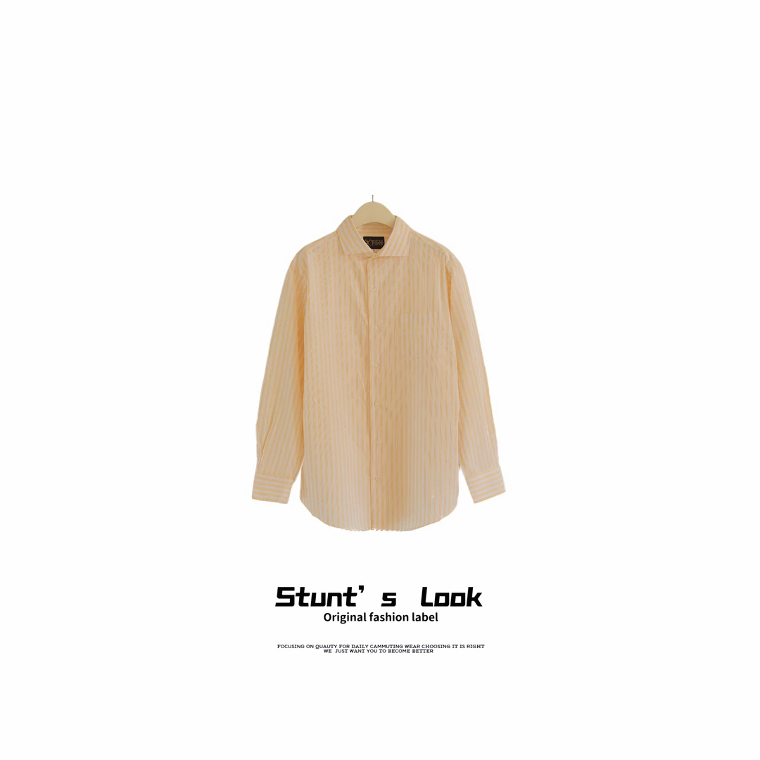 Cyninoid 【新号福利】设计感条纹衬衫显瘦时尚百搭韩系长袖衬衣