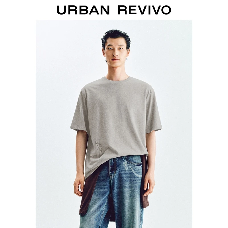 UR2025夏季新款男装潮流休闲撞色印花棉质短袖T恤UMV450132