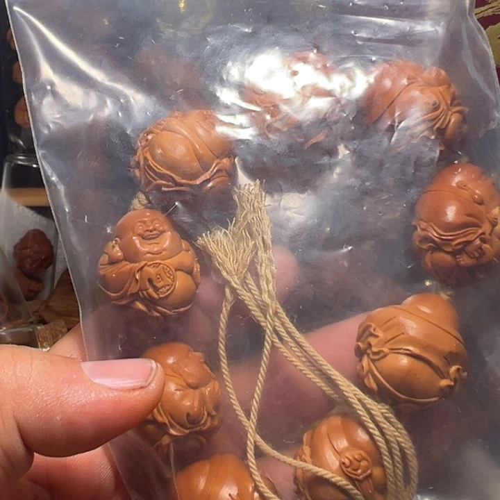 军***洗橄榄核手串/手链大胖弥勒佛