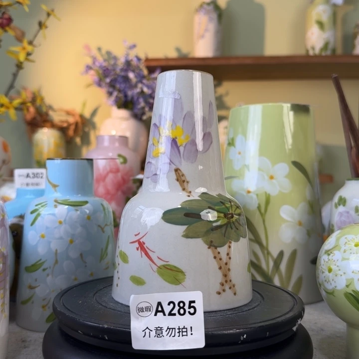 摆件景德镇手绘陶瓷花瓶摆件无孔