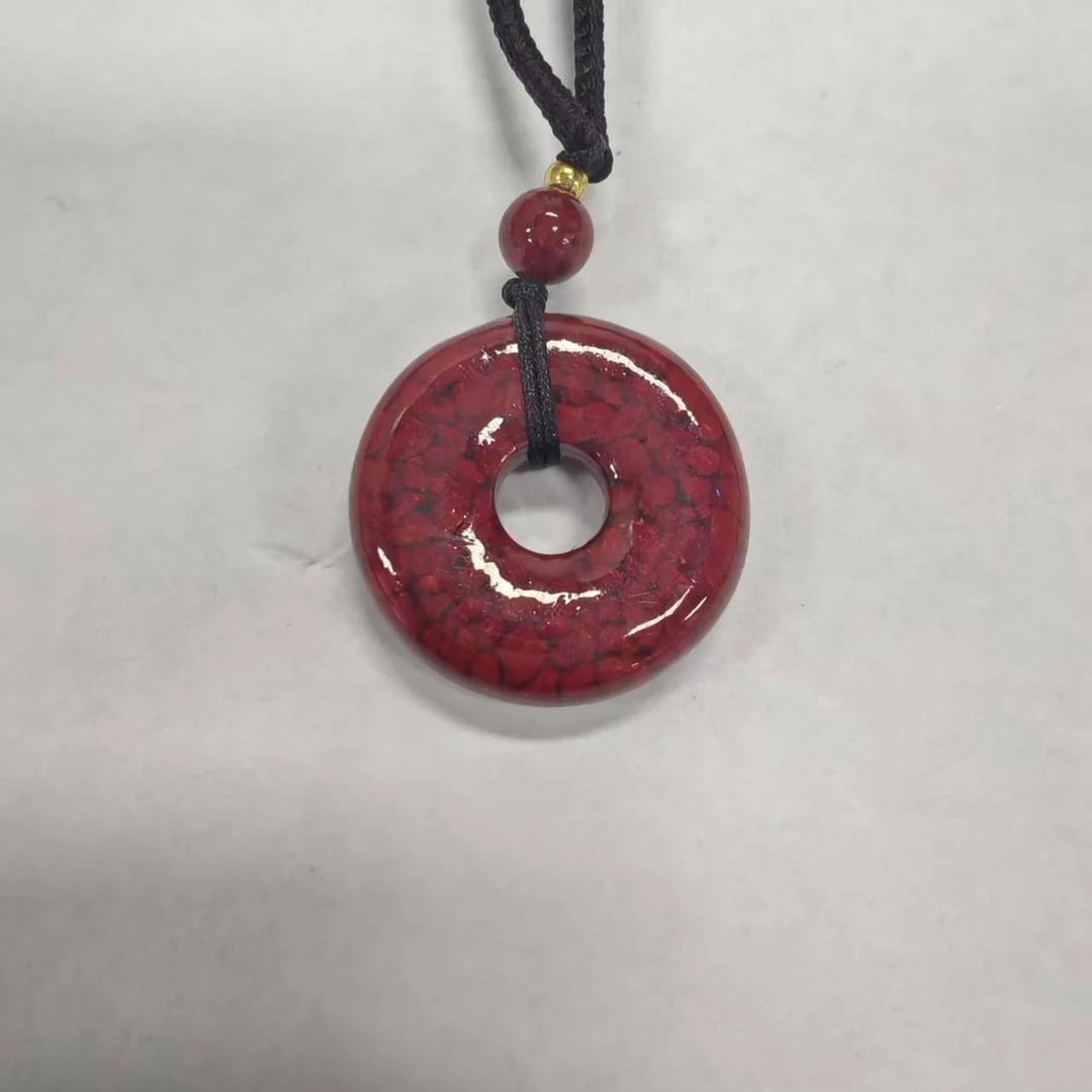 含辰砂工艺品 N026-经典晶体平安吊坠