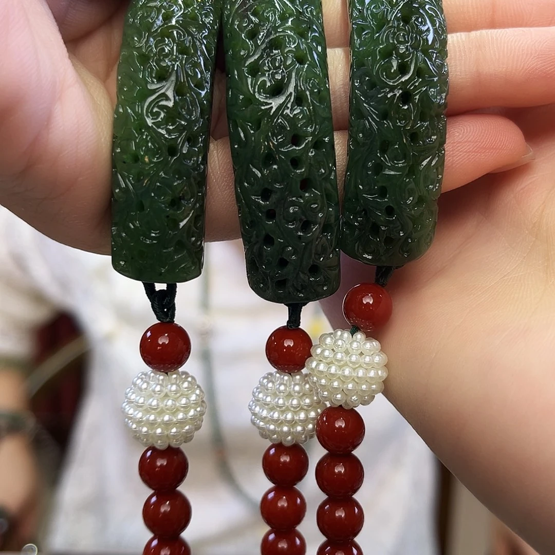 和田玉（碧玉）手链未镶嵌半镯发其一