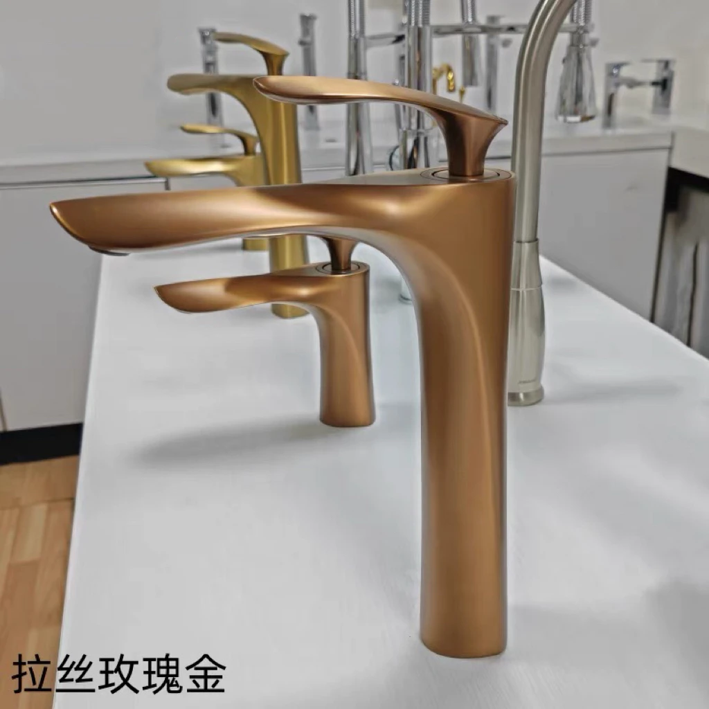 德国高端全铜冷热面盆水龙头复古欧式瀑布设计加高家用台上盆适用