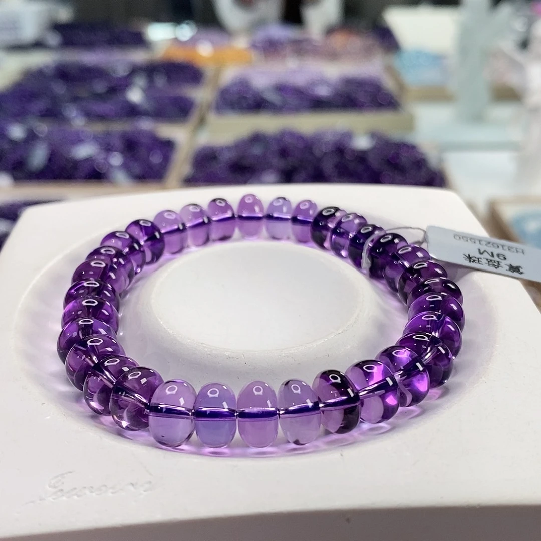 未镶嵌手串水晶巴西紫水晶算盘珠9M