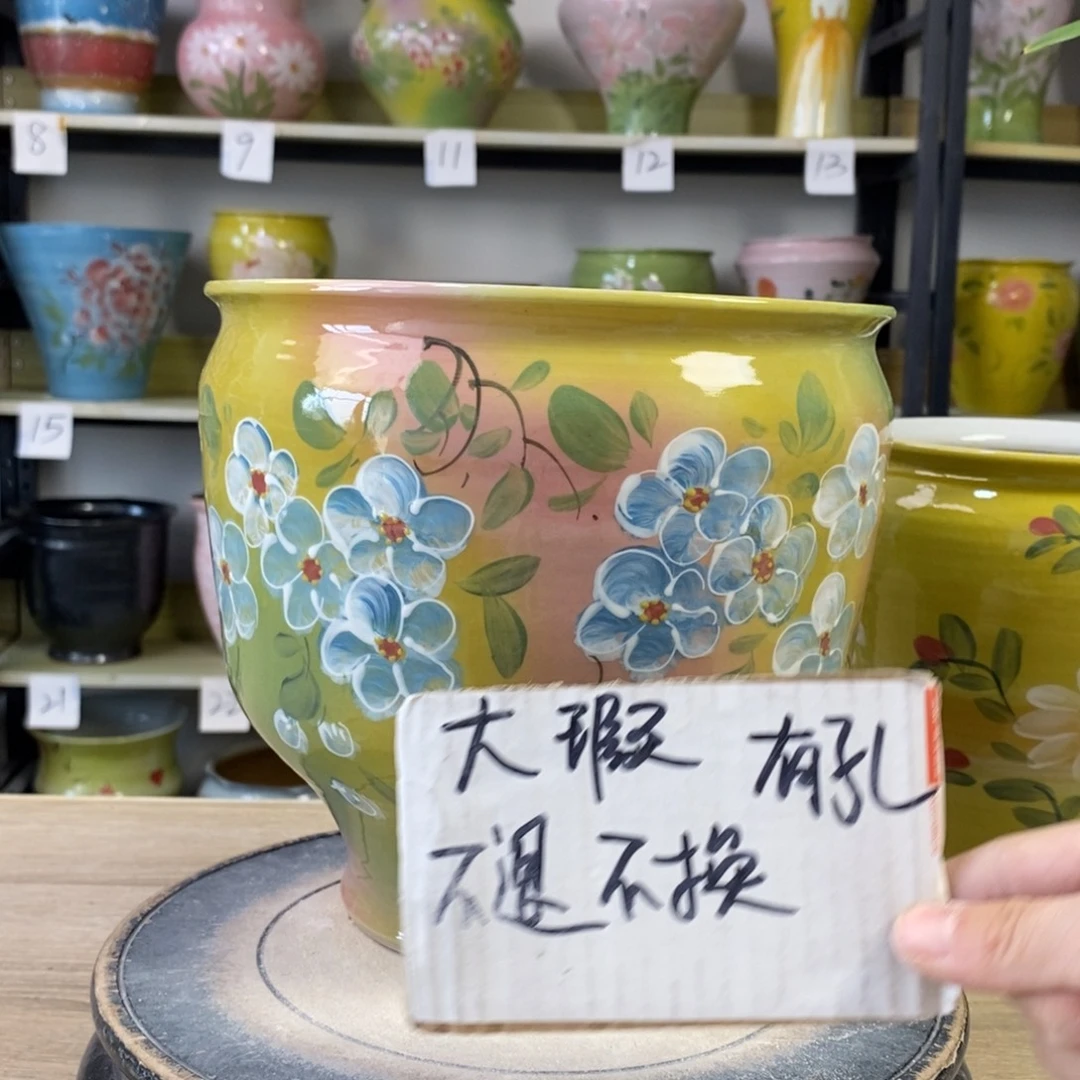 景德镇手工手绘陶瓷花盆
