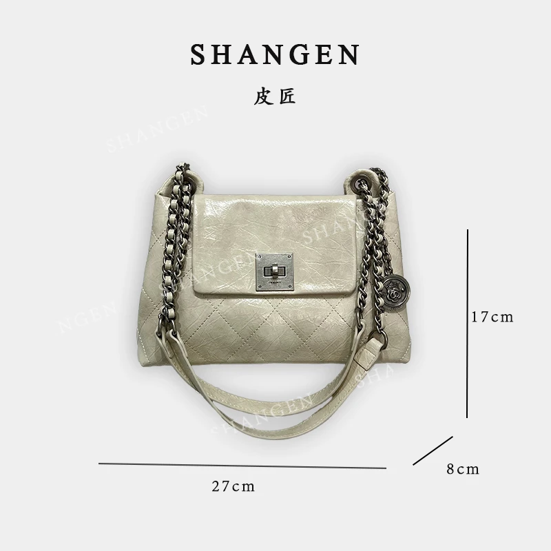 【尚恩CC】ZT-D7128-奶油白-轻奢时尚女士新款单肩斜挎包