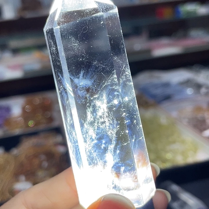 水晶珠宝半成品未镶嵌蓝针柱
