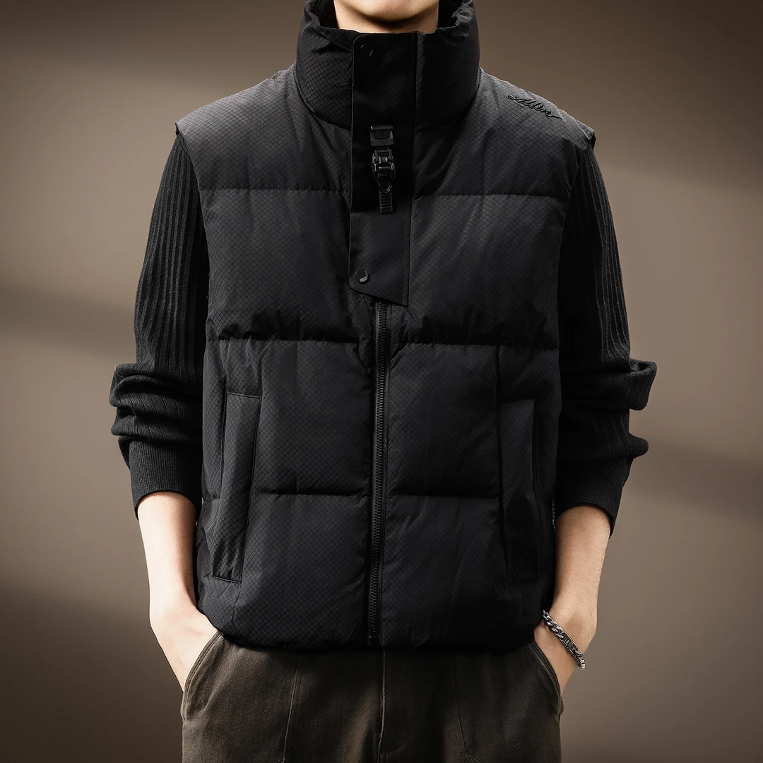 U&PURA高端户外战术轻薄羽绒服男冬季加厚保暖背心马夹外套男